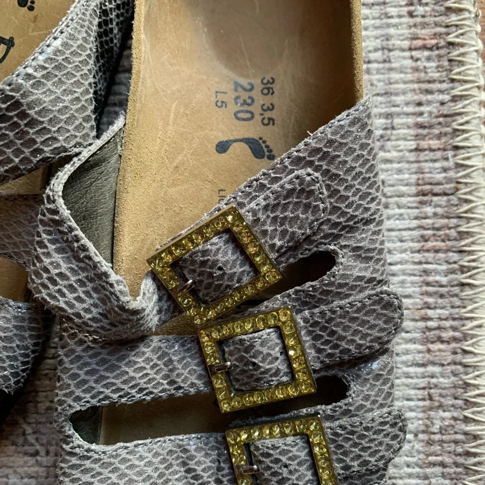 Birkenstock Betula 230 Sandals Slides Gold Buckle Summer Shoes Women Size 5.5 - Picture 3 of 7